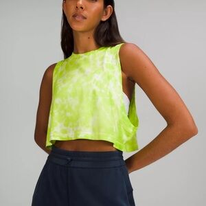 Lululemon All Yours Cropped Cotton Tank Top *Tie Dye Green Size 2